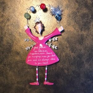 Sandra Magsamen Fucsia & Silver angel Wall hanging ornament present for friends